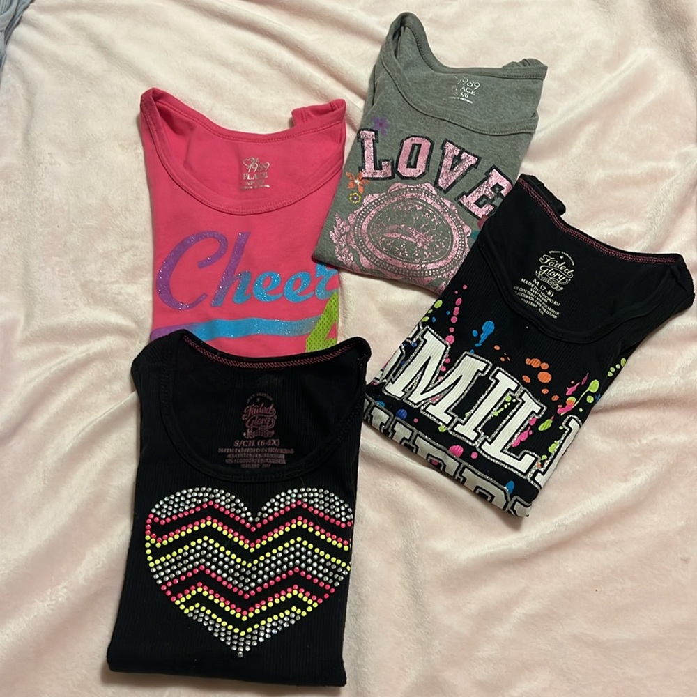 Lot of 4 girls tank tops various brands Size 5/6- 7/8